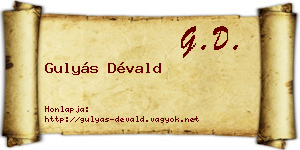Gulyás Dévald névjegykártya
