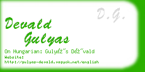 devald gulyas business card